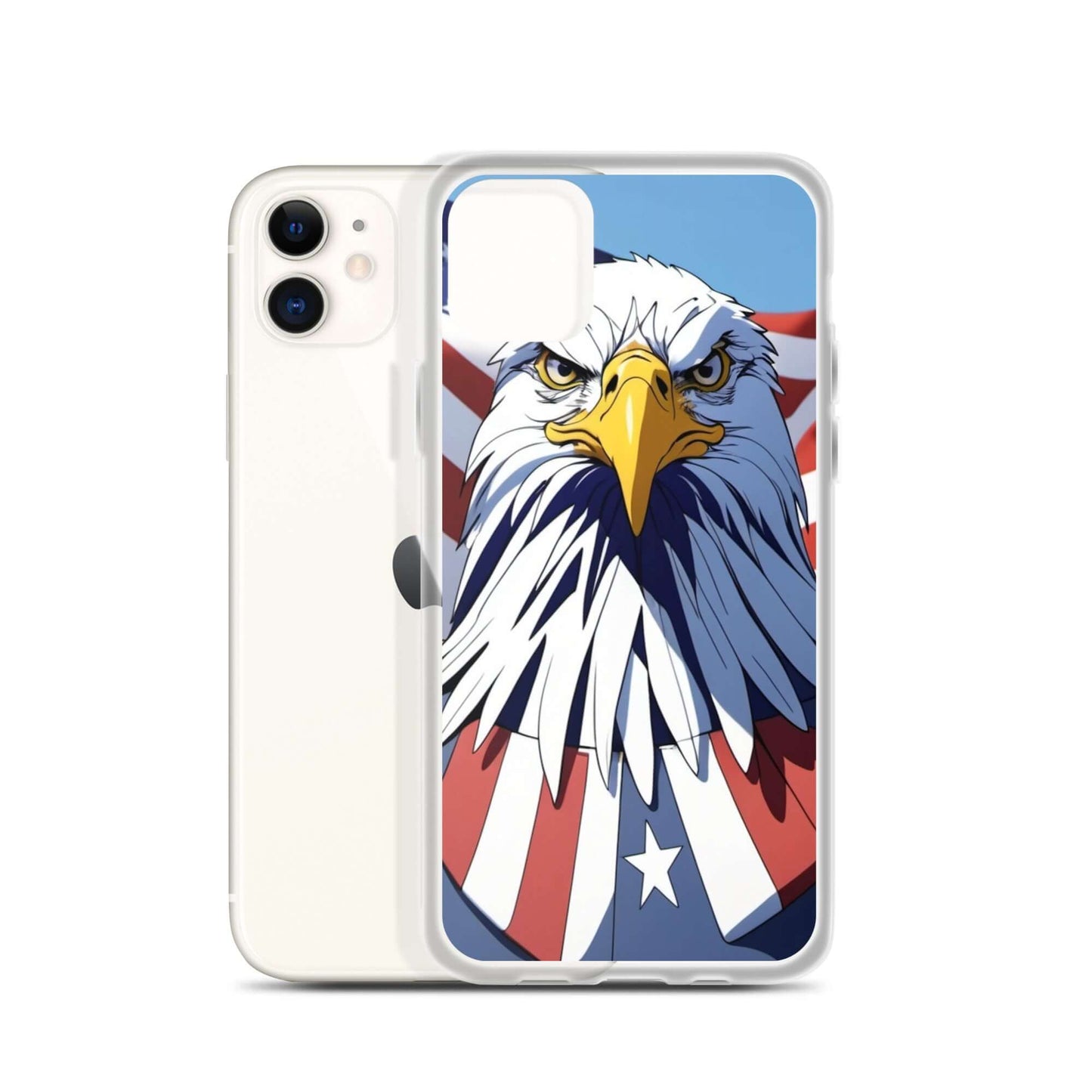 🦅 Superficient iPhone 15 Plus Case: Cartoon Bald Eagle Design (Fits iPhone 7–16)