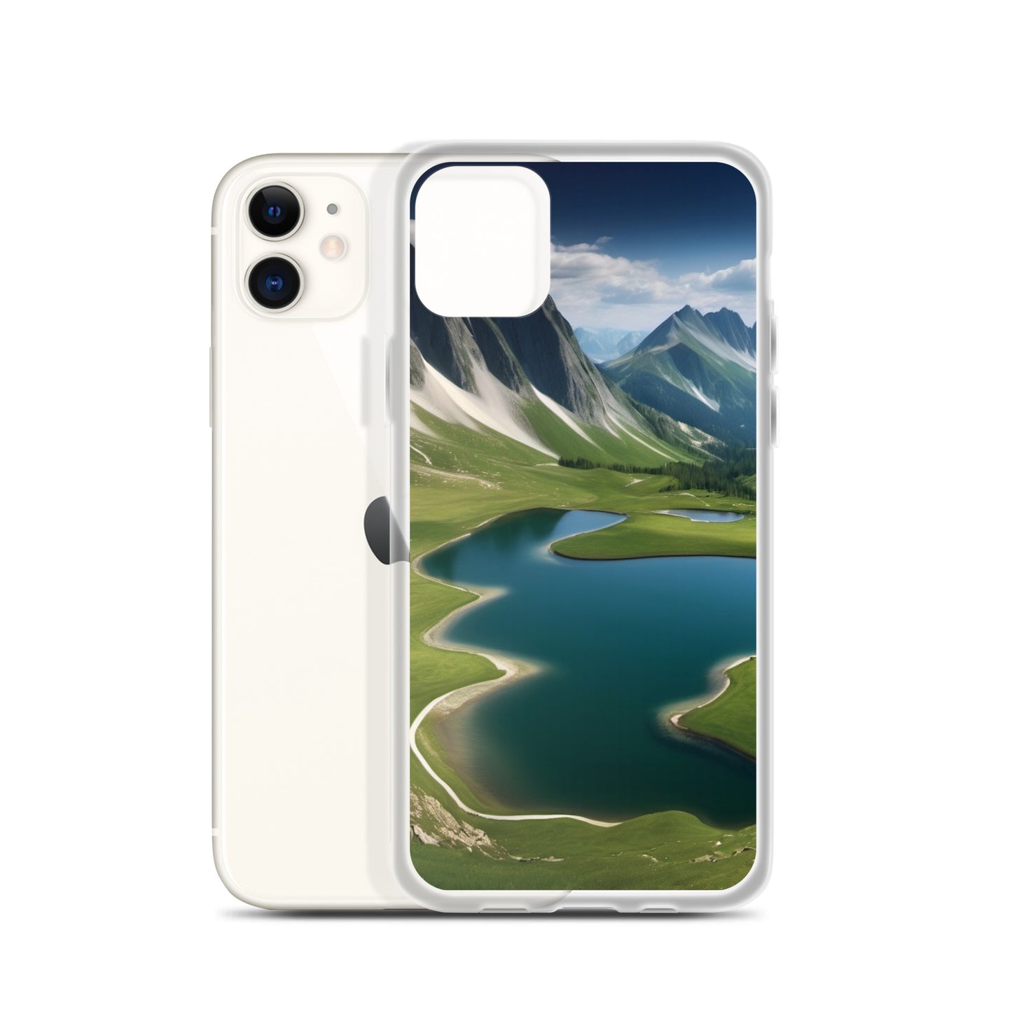 Alpine Lake View & Mountain Valley Scene iPhone 11 Pro Case, iPhone 12 Mini Case & More – Available for iPhone 7 to 16