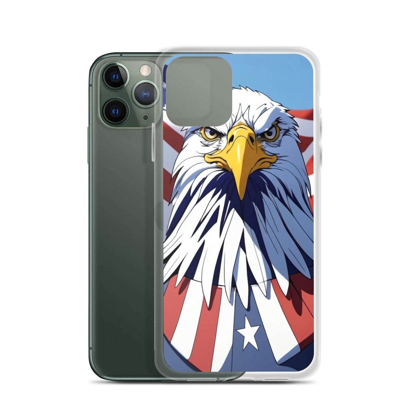 🦅 Superficient iPhone 15 Plus Case: Cartoon Bald Eagle Design (Fits iPhone 7–16)