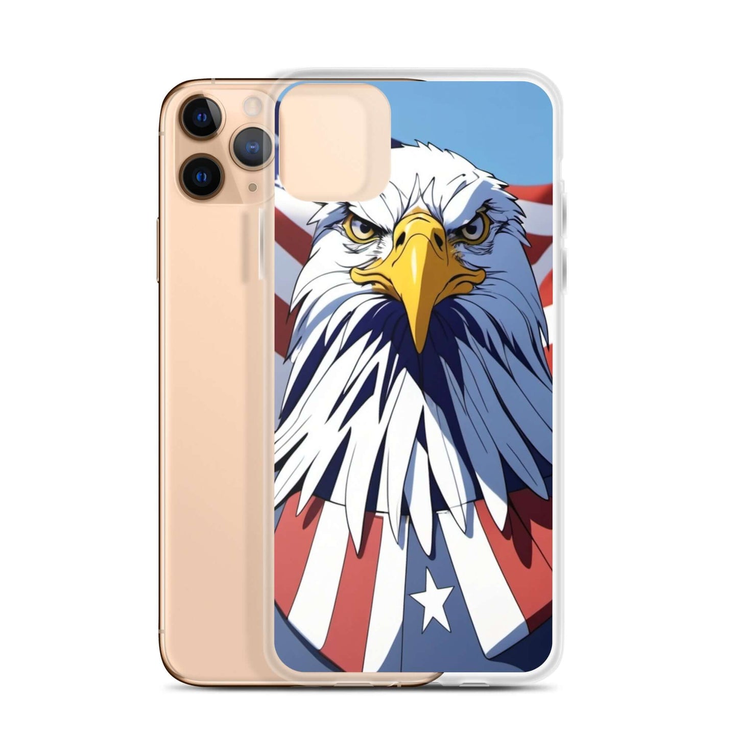 🦅 Superficient iPhone 15 Plus Case: Cartoon Bald Eagle Design (Fits iPhone 7–16)