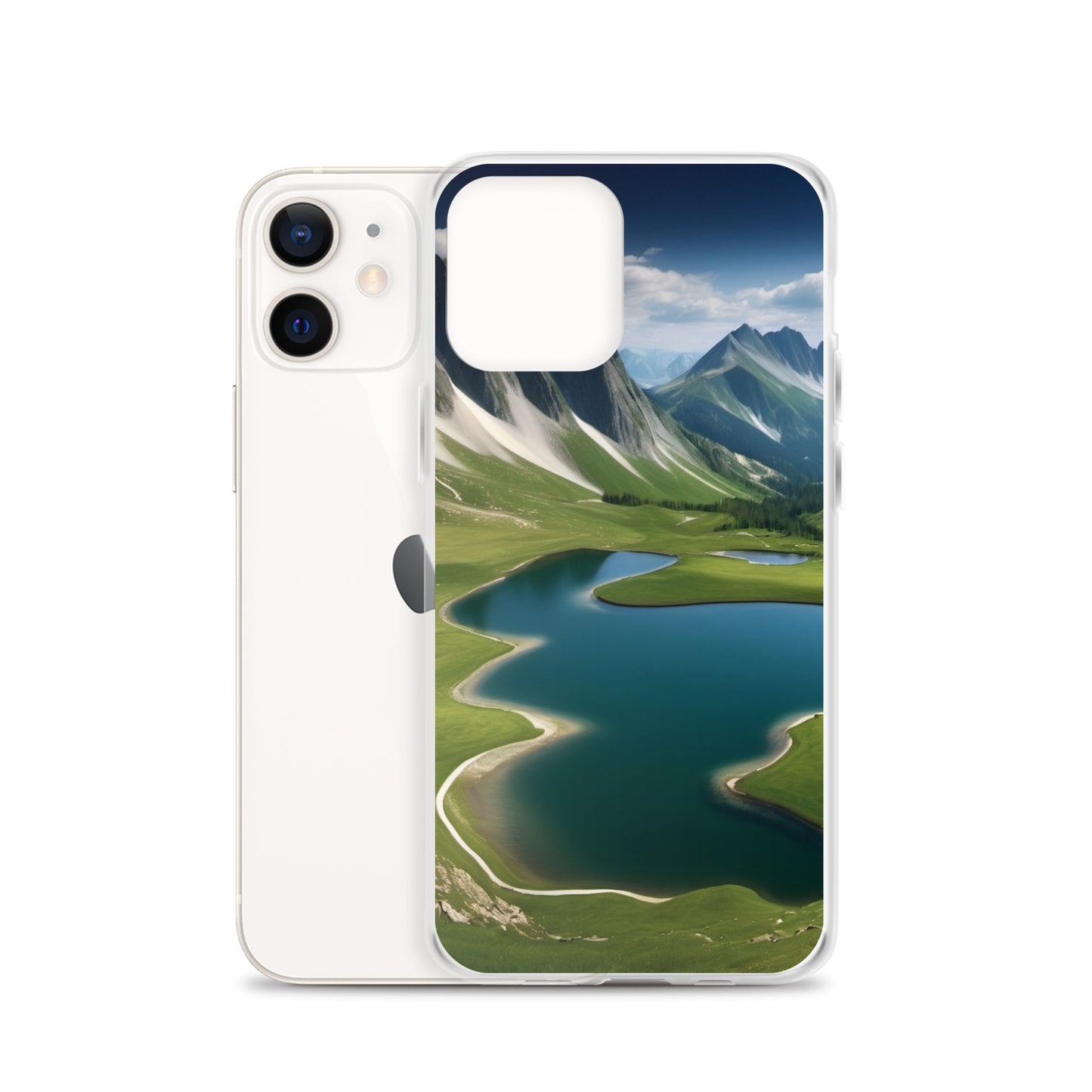 Alpine Lake View & Mountain Valley Scene iPhone 11 Pro Case, iPhone 12 Mini Case & More – Available for iPhone 7 to 16