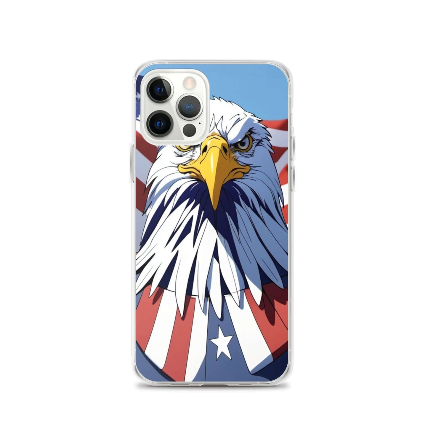 🦅 Superficient iPhone 15 Plus Case: Cartoon Bald Eagle Design (Fits iPhone 7–16) iPhone 12 Pro