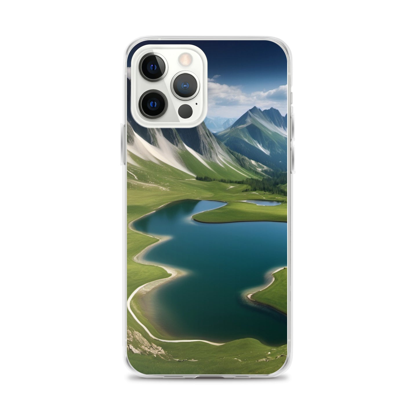 Alpine Lake View & Mountain Valley Scene iPhone 11 Pro Case, iPhone 12 Mini Case & More – Available for iPhone 7 to 16 iPhone 12 Pro Max