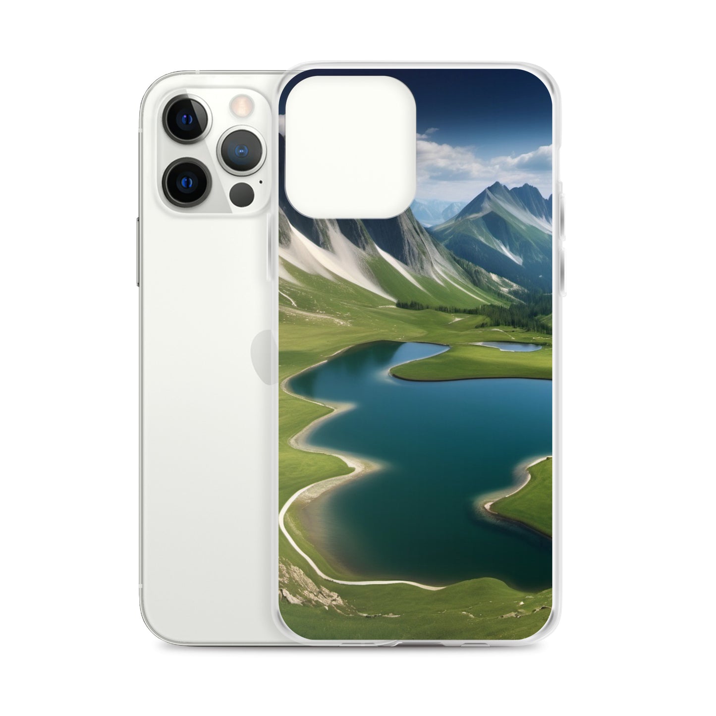 Alpine Lake View & Mountain Valley Scene iPhone 11 Pro Case, iPhone 12 Mini Case & More – Available for iPhone 7 to 16