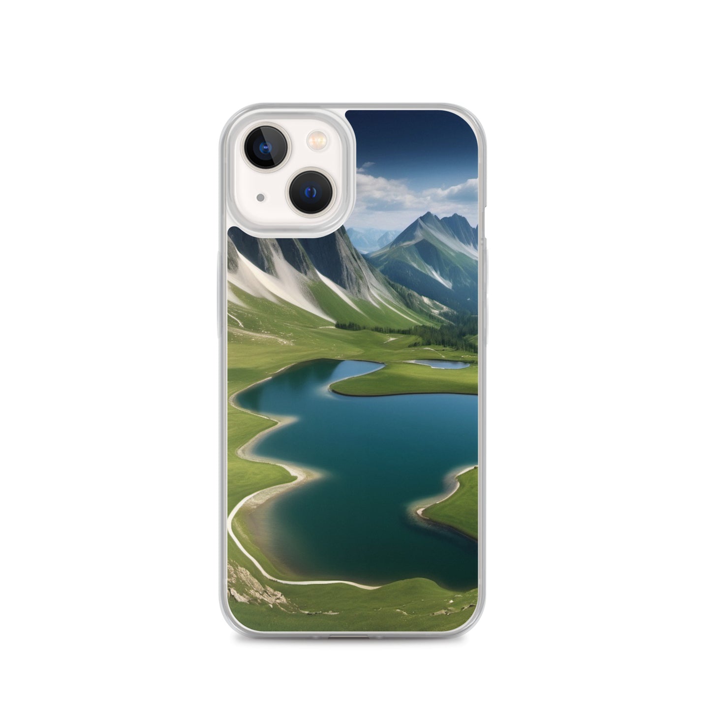Alpine Lake View & Mountain Valley Scene iPhone 11 Pro Case, iPhone 12 Mini Case & More – Available for iPhone 7 to 16 iPhone 13