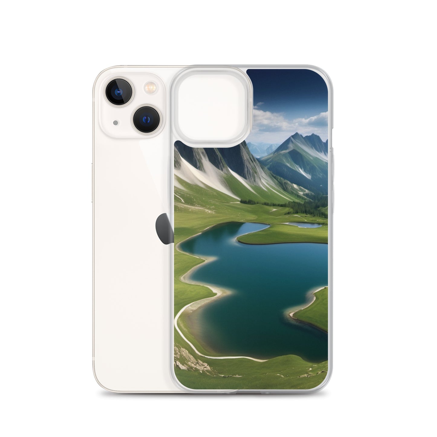 Alpine Lake View & Mountain Valley Scene iPhone 11 Pro Case, iPhone 12 Mini Case & More – Available for iPhone 7 to 16