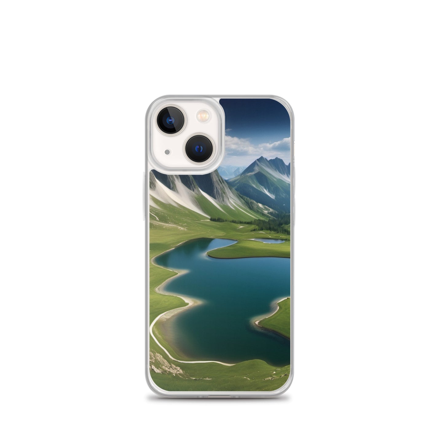 Alpine Lake View & Mountain Valley Scene iPhone 11 Pro Case, iPhone 12 Mini Case & More – Available for iPhone 7 to 16 iPhone 13 mini