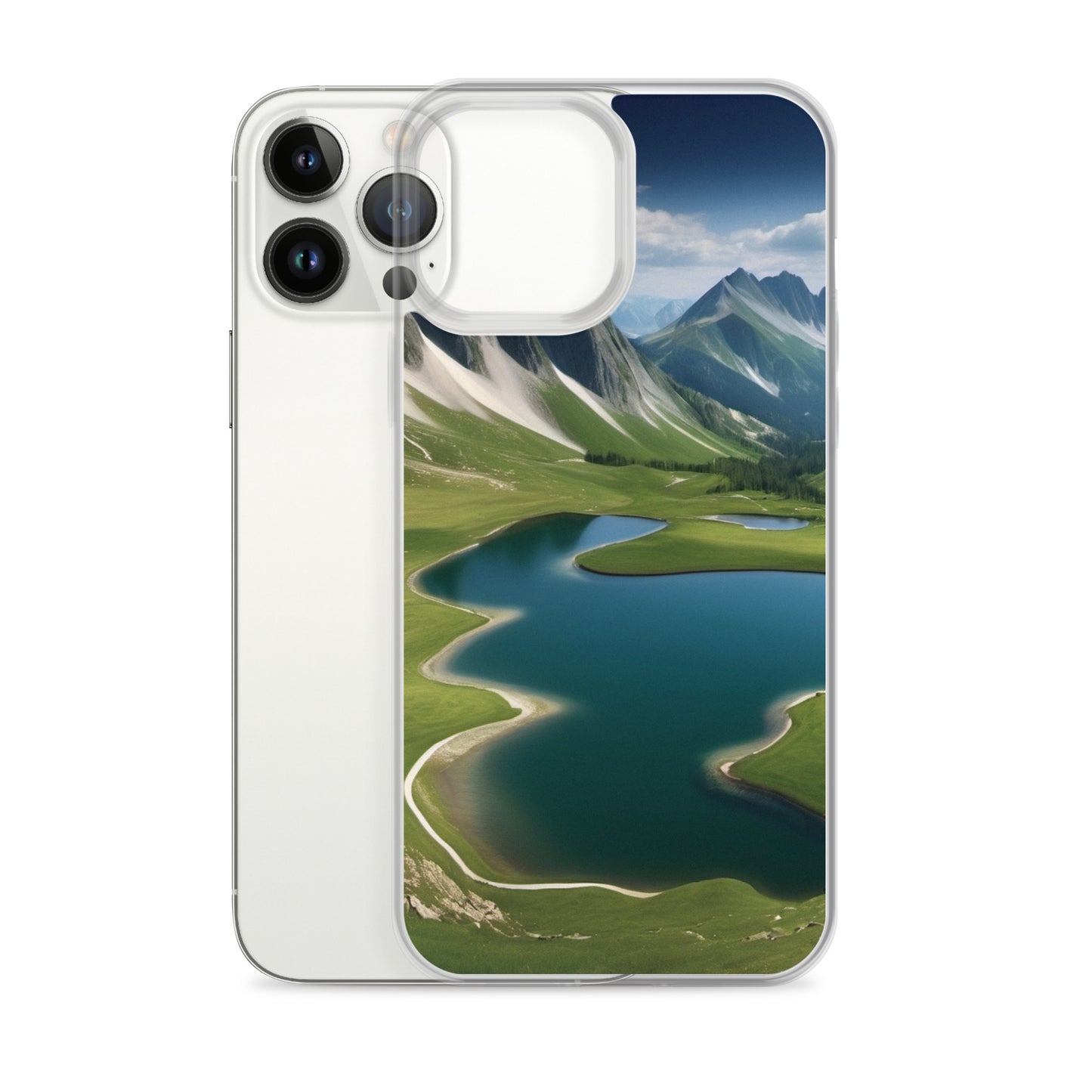 Alpine Lake View & Mountain Valley Scene iPhone 11 Pro Case, iPhone 12 Mini Case & More – Available for iPhone 7 to 16
