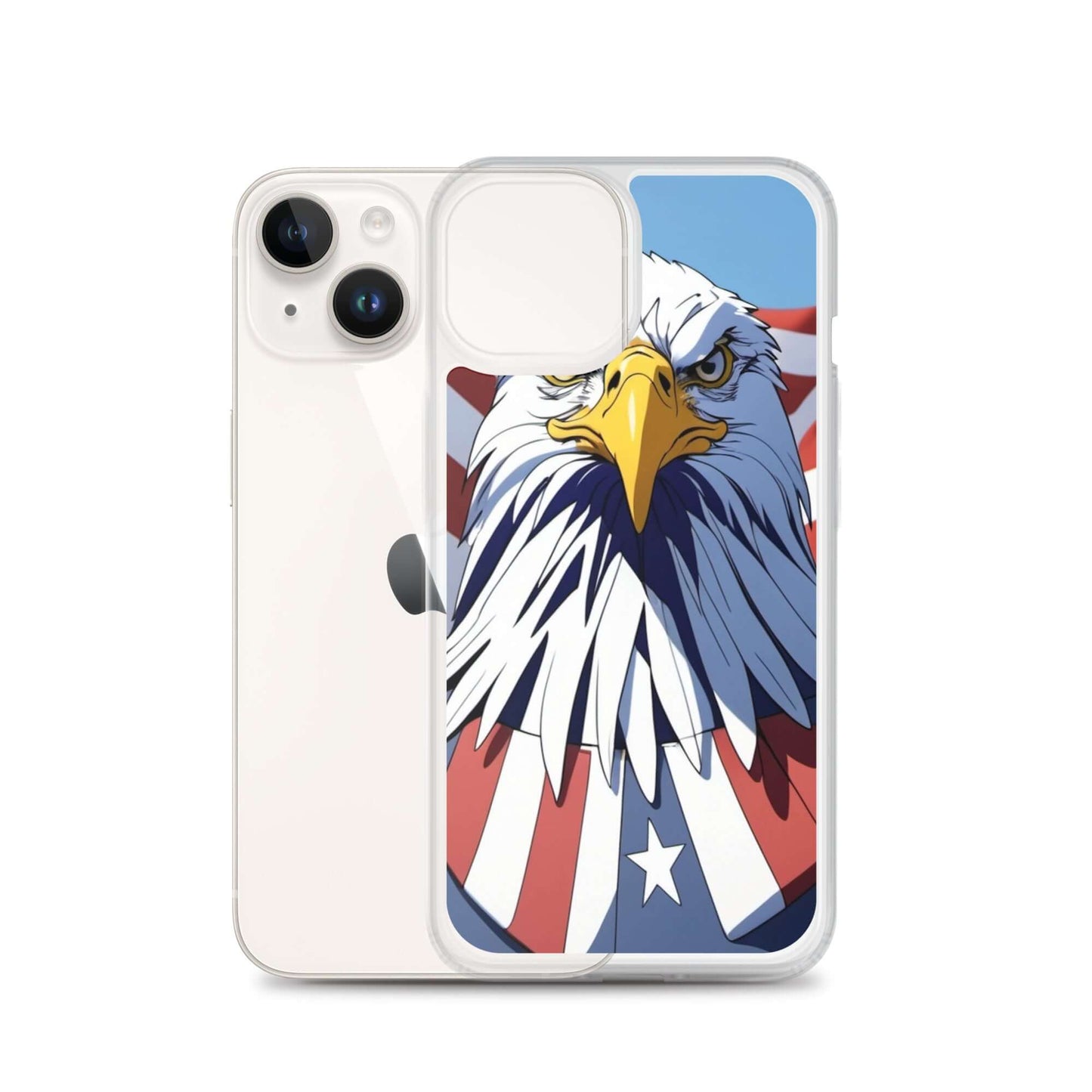 🦅 Superficient iPhone 15 Plus Case: Cartoon Bald Eagle Design (Fits iPhone 7–16)