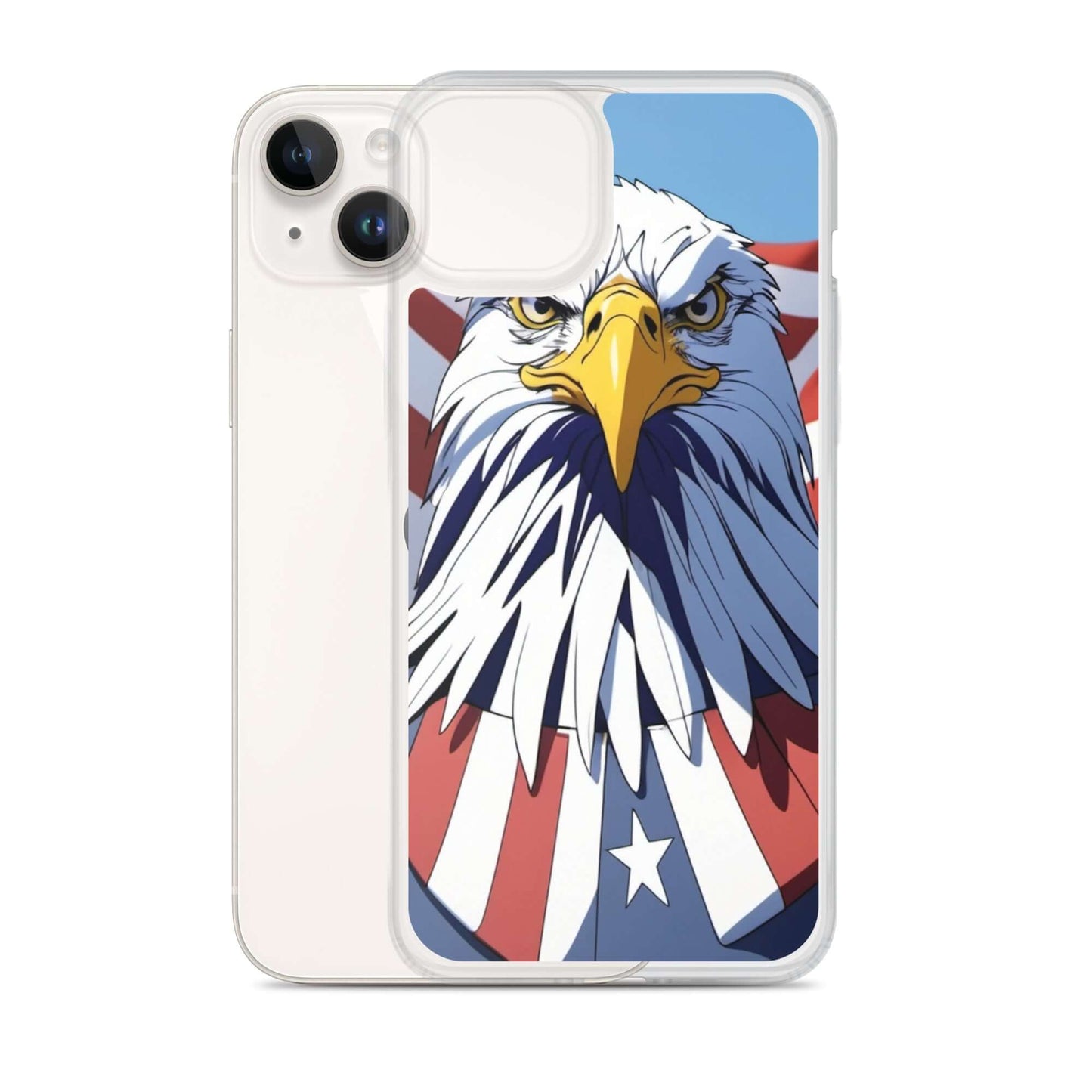 🦅 Superficient iPhone 15 Plus Case: Cartoon Bald Eagle Design (Fits iPhone 7–16)