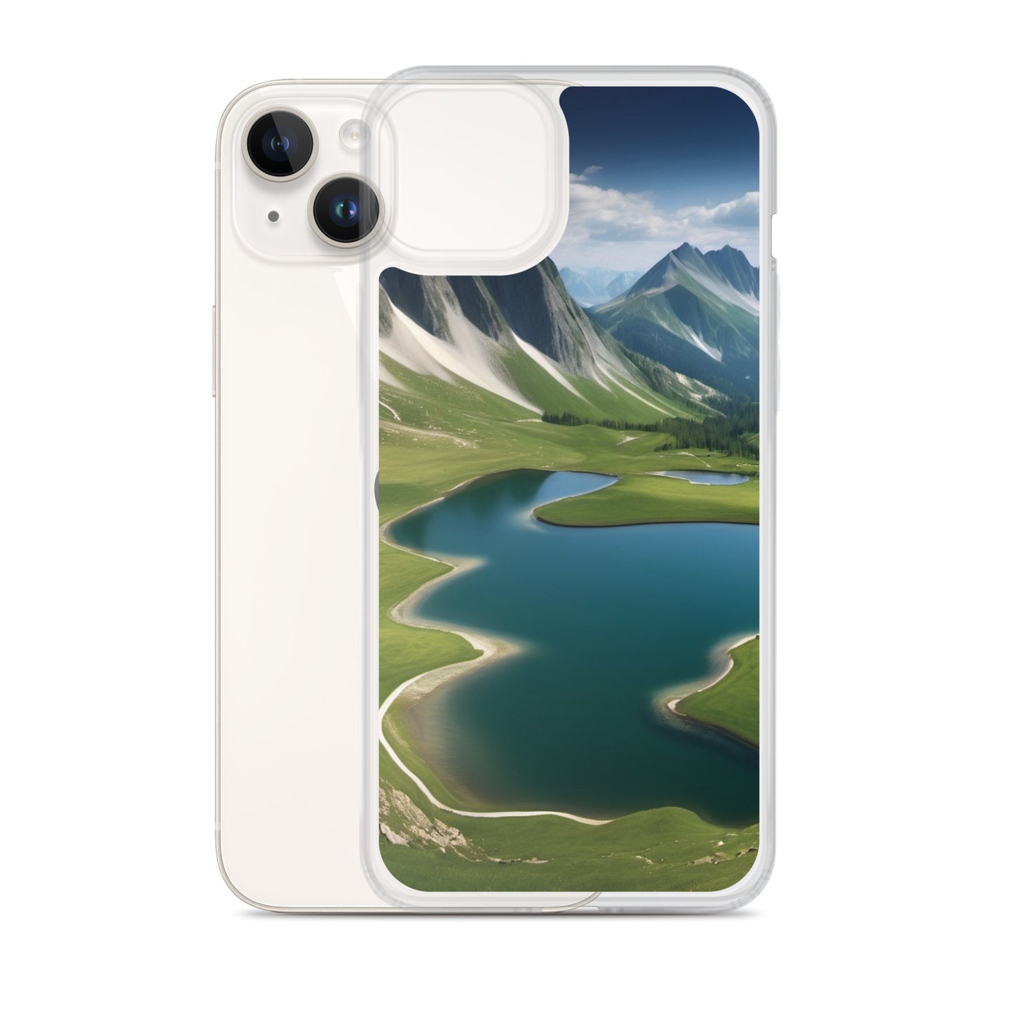 Alpine Lake View & Mountain Valley Scene iPhone 11 Pro Case, iPhone 12 Mini Case & More – Available for iPhone 7 to 16