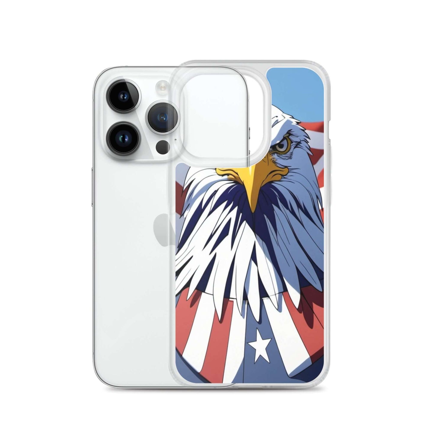🦅 Superficient iPhone 15 Plus Case: Cartoon Bald Eagle Design (Fits iPhone 7–16)