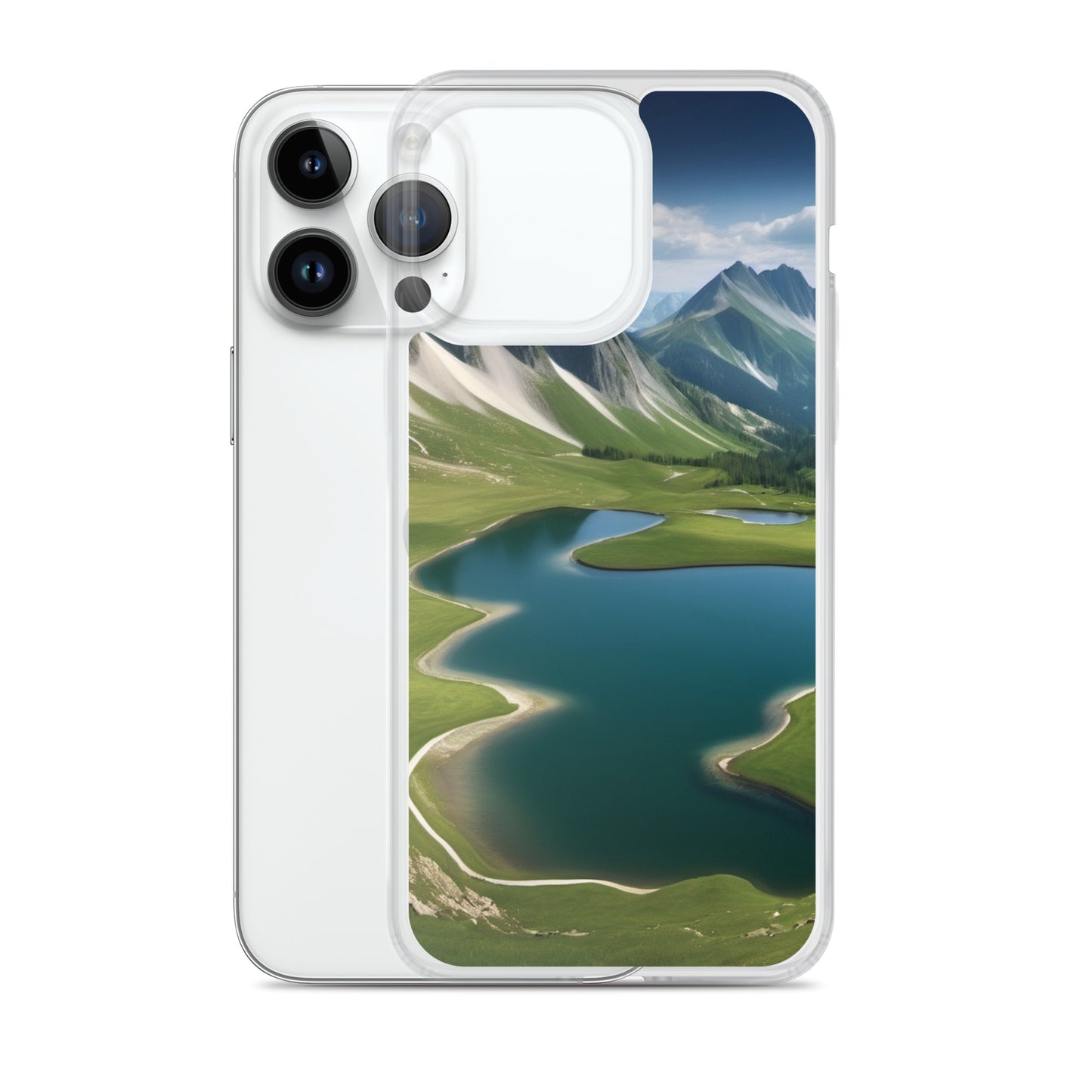 Alpine Lake View & Mountain Valley Scene iPhone 11 Pro Case, iPhone 12 Mini Case & More – Available for iPhone 7 to 16