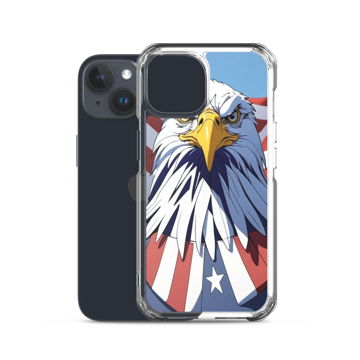 🦅 Superficient iPhone 15 Plus Case: Cartoon Bald Eagle Design (Fits iPhone 7–16)