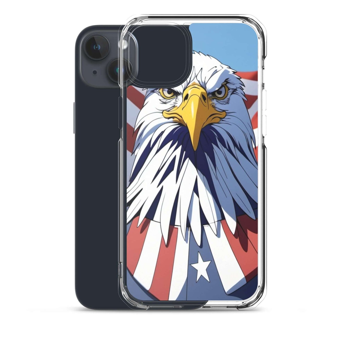 🦅 Superficient iPhone 15 Plus Case: Cartoon Bald Eagle Design (Fits iPhone 7–16)