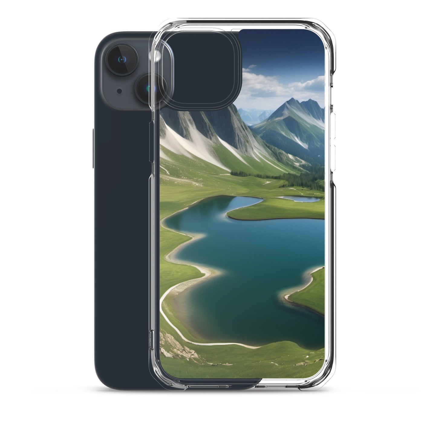Alpine Lake View & Mountain Valley Scene iPhone 11 Pro Case, iPhone 12 Mini Case & More – Available for iPhone 7 to 16