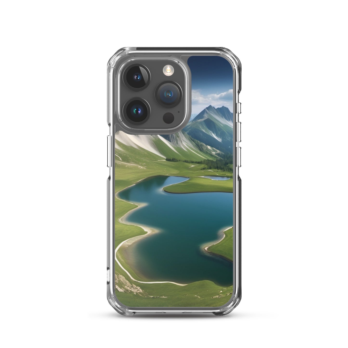 Alpine Lake View & Mountain Valley Scene iPhone 11 Pro Case, iPhone 12 Mini Case & More – Available for iPhone 7 to 16 iPhone 15 Pro