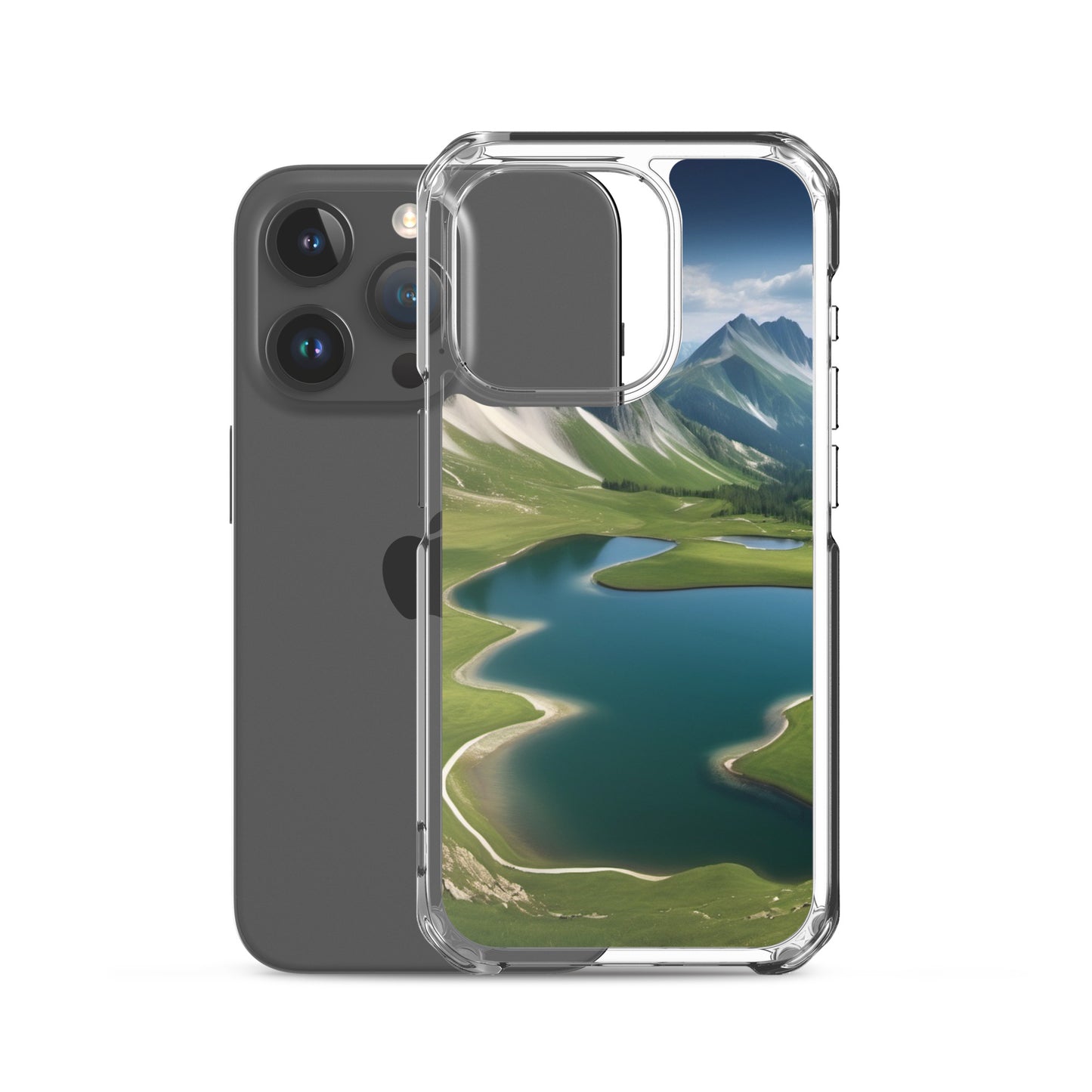Alpine Lake View & Mountain Valley Scene iPhone 11 Pro Case, iPhone 12 Mini Case & More – Available for iPhone 7 to 16