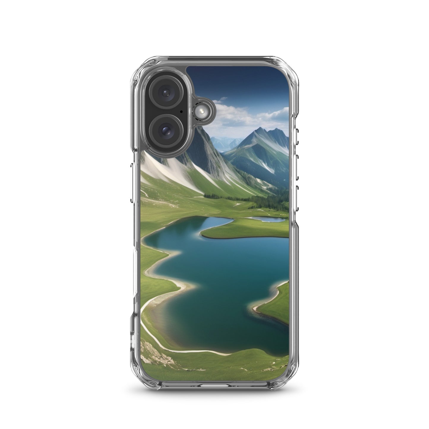 Alpine Lake View & Mountain Valley Scene iPhone 11 Pro Case, iPhone 12 Mini Case & More – Available for iPhone 7 to 16 iPhone 16