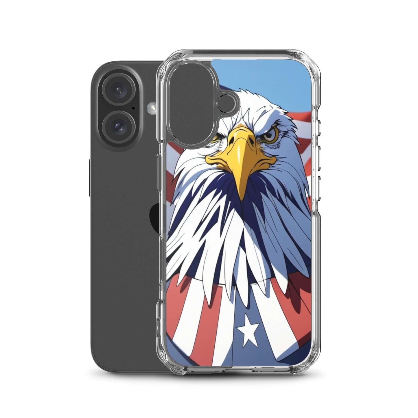 🦅 Superficient iPhone 15 Plus Case: Cartoon Bald Eagle Design (Fits iPhone 7–16)
