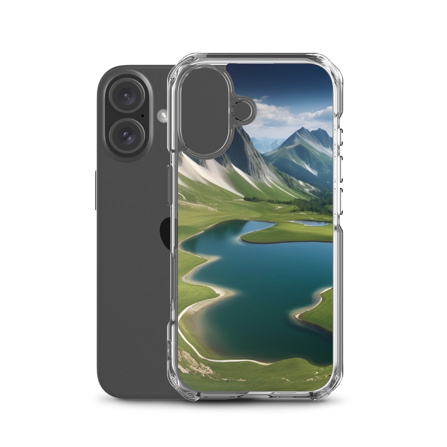 Alpine Lake View & Mountain Valley Scene iPhone 11 Pro Case, iPhone 12 Mini Case & More – Available for iPhone 7 to 16