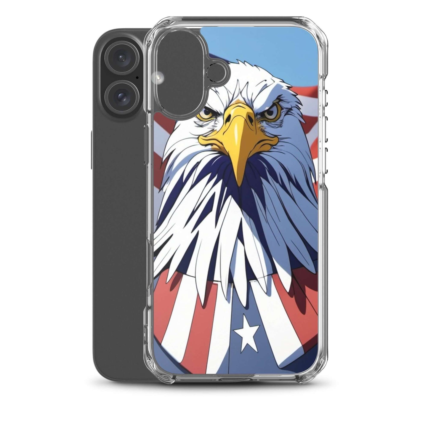 🦅 Superficient iPhone 15 Plus Case: Cartoon Bald Eagle Design (Fits iPhone 7–16)