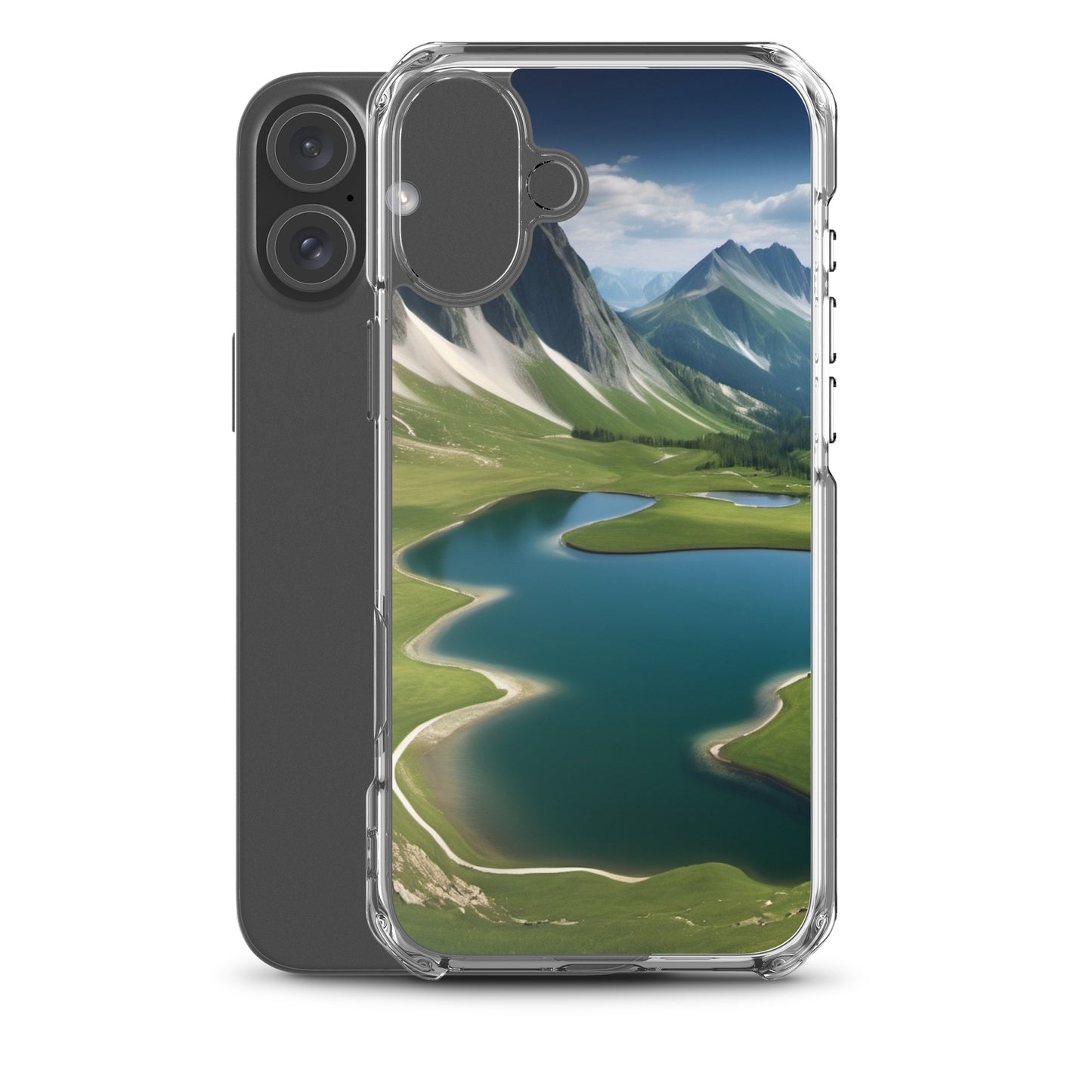 Alpine Lake View & Mountain Valley Scene iPhone 11 Pro Case, iPhone 12 Mini Case & More – Available for iPhone 7 to 16