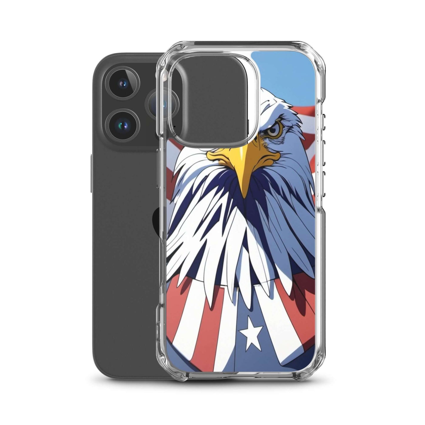 🦅 Superficient iPhone 15 Plus Case: Cartoon Bald Eagle Design (Fits iPhone 7–16)
