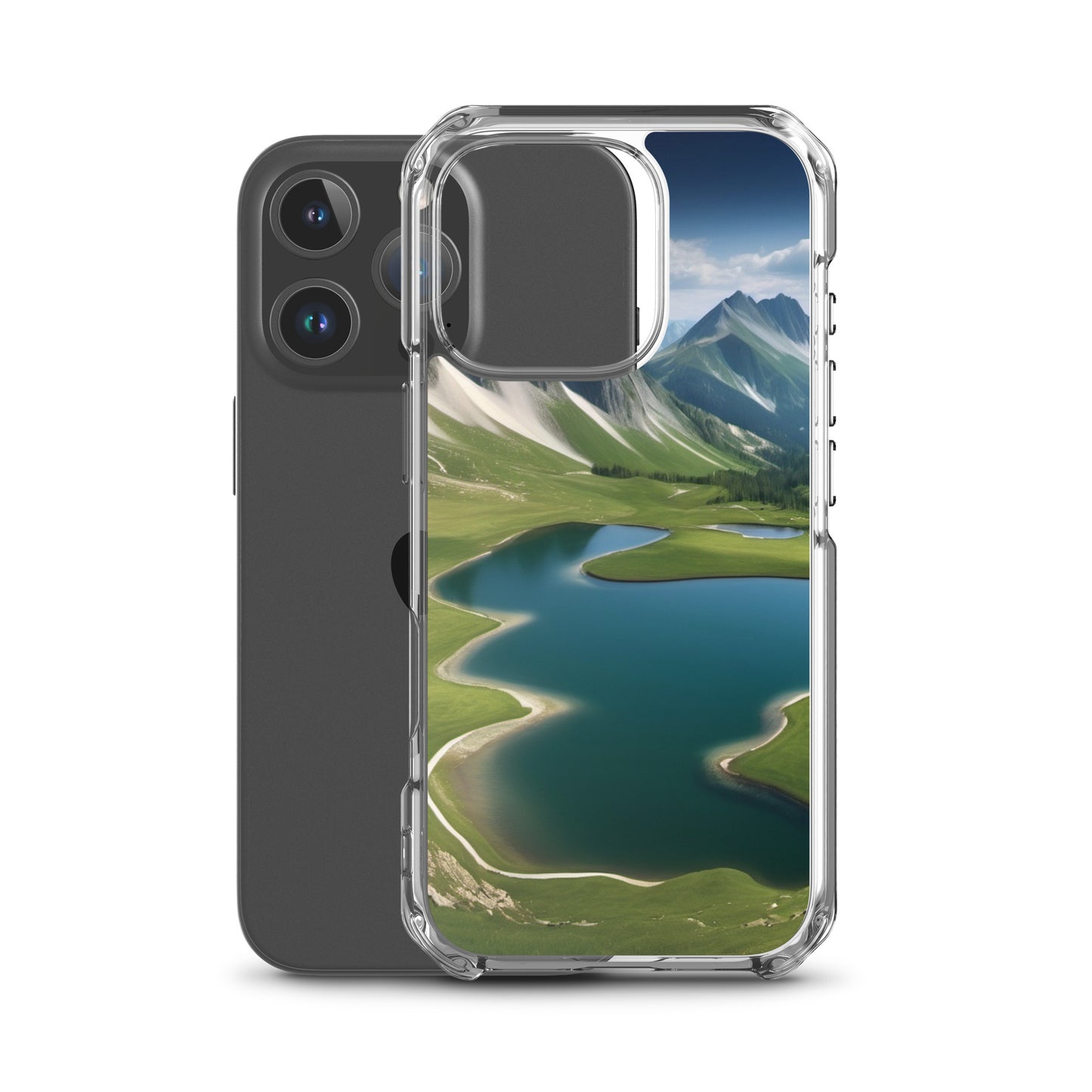Alpine Lake View & Mountain Valley Scene iPhone 11 Pro Case, iPhone 12 Mini Case & More – Available for iPhone 7 to 16