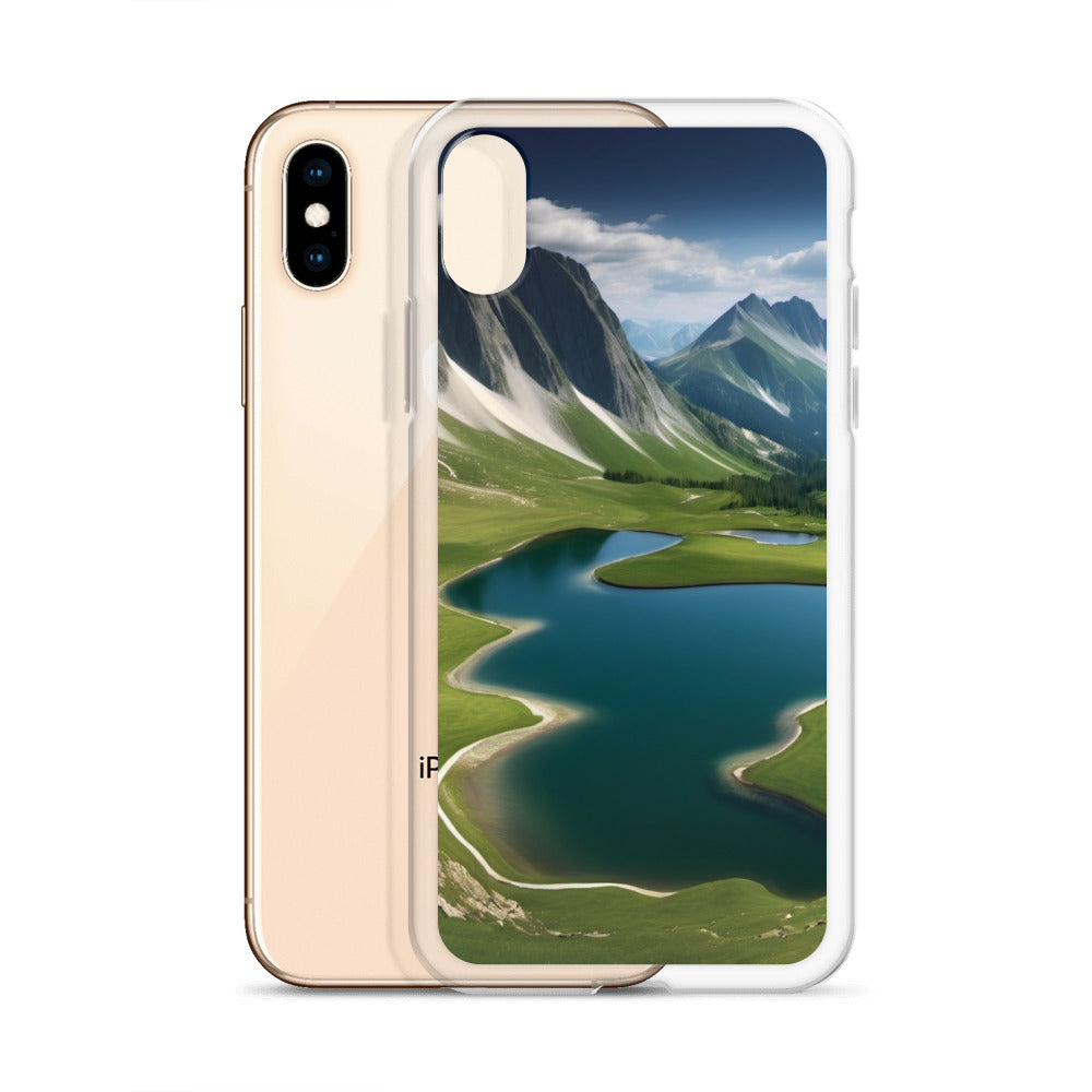 Alpine Lake View & Mountain Valley Scene iPhone 11 Pro Case, iPhone 12 Mini Case & More – Available for iPhone 7 to 16
