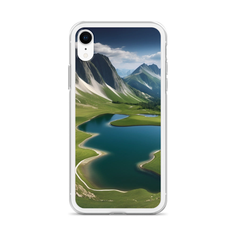 Alpine Lake View & Mountain Valley Scene iPhone 11 Pro Case, iPhone 12 Mini Case & More – Available for iPhone 7 to 16