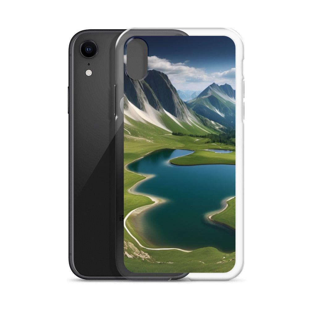 Alpine Lake View & Mountain Valley Scene iPhone 11 Pro Case, iPhone 12 Mini Case & More – Available for iPhone 7 to 16