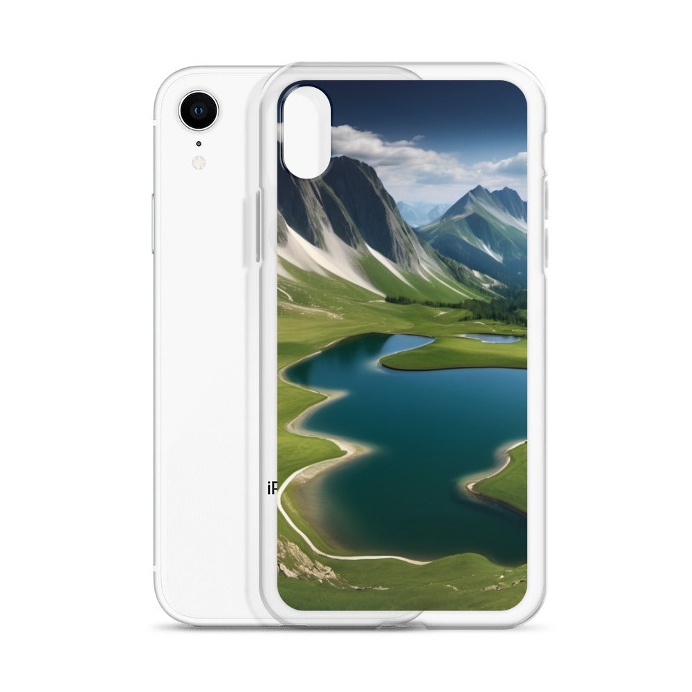 Alpine Lake View & Mountain Valley Scene iPhone 11 Pro Case, iPhone 12 Mini Case & More – Available for iPhone 7 to 16