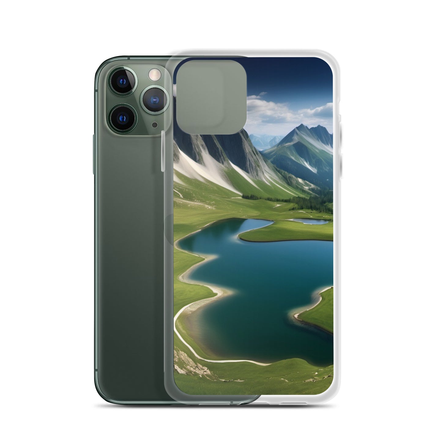 Alpine Lake View & Mountain Valley Scene iPhone 11 Pro Case, iPhone 12 Mini Case & More – Available for iPhone 7 to 16