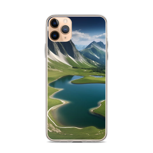 Alpine Lake View & Mountain Valley Scene iPhone 11 Pro Case, iPhone 12 Mini Case & More – Available for iPhone 7 to 16 iPhone 11 Pro Max
