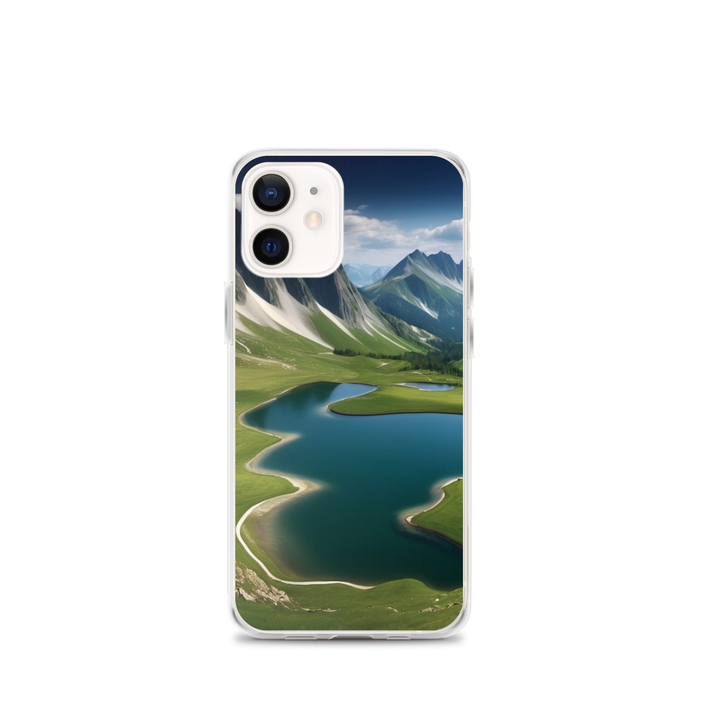 Alpine Lake View & Mountain Valley Scene iPhone 11 Pro Case, iPhone 12 Mini Case & More – Available for iPhone 7 to 16 iPhone 12 mini