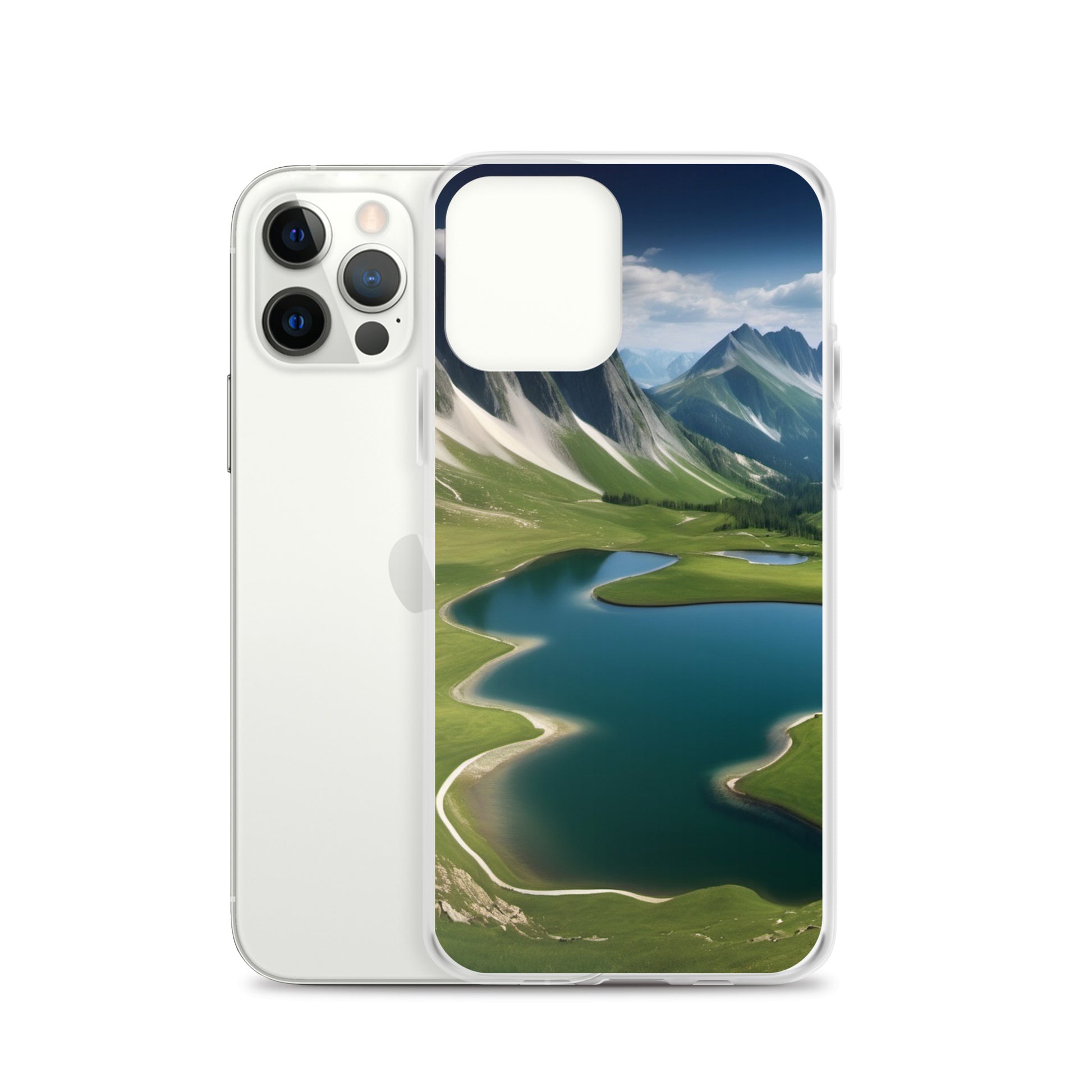 Alpine Lake View & Mountain Valley Scene iPhone 11 Pro Case, iPhone 12 Mini Case & More – Available for iPhone 7 to 16