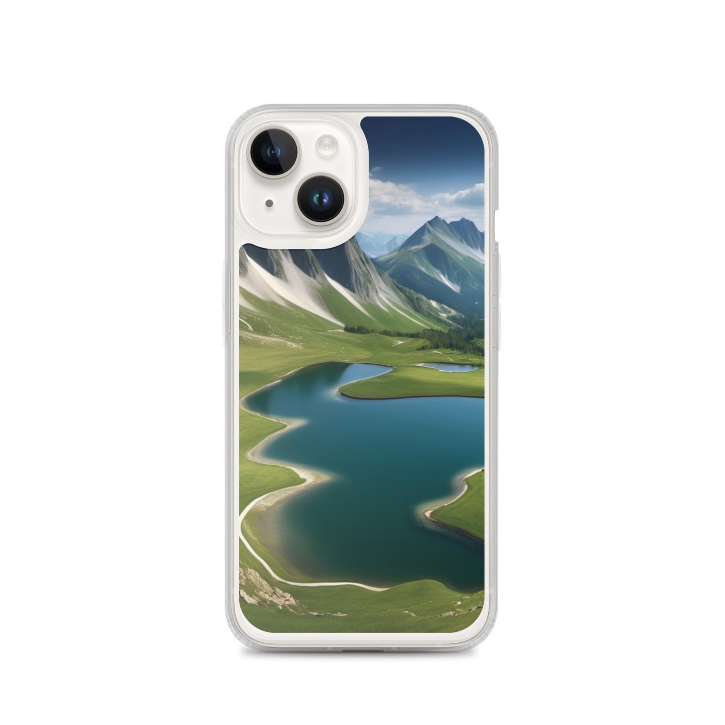 Alpine Lake View & Mountain Valley Scene iPhone 11 Pro Case, iPhone 12 Mini Case & More – Available for iPhone 7 to 16 iPhone 14