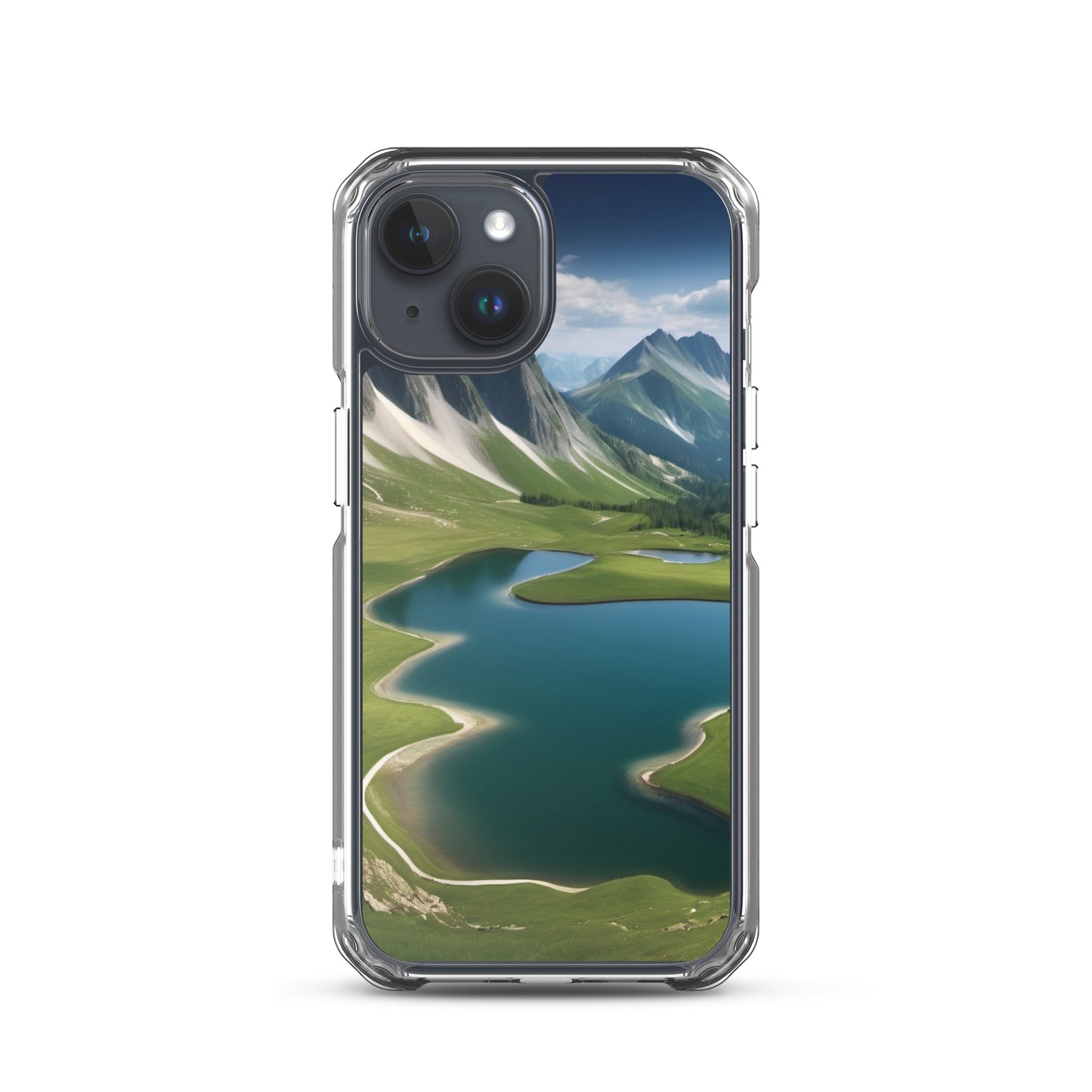 Alpine Lake View & Mountain Valley Scene iPhone 11 Pro Case, iPhone 12 Mini Case & More – Available for iPhone 7 to 16 iPhone 15
