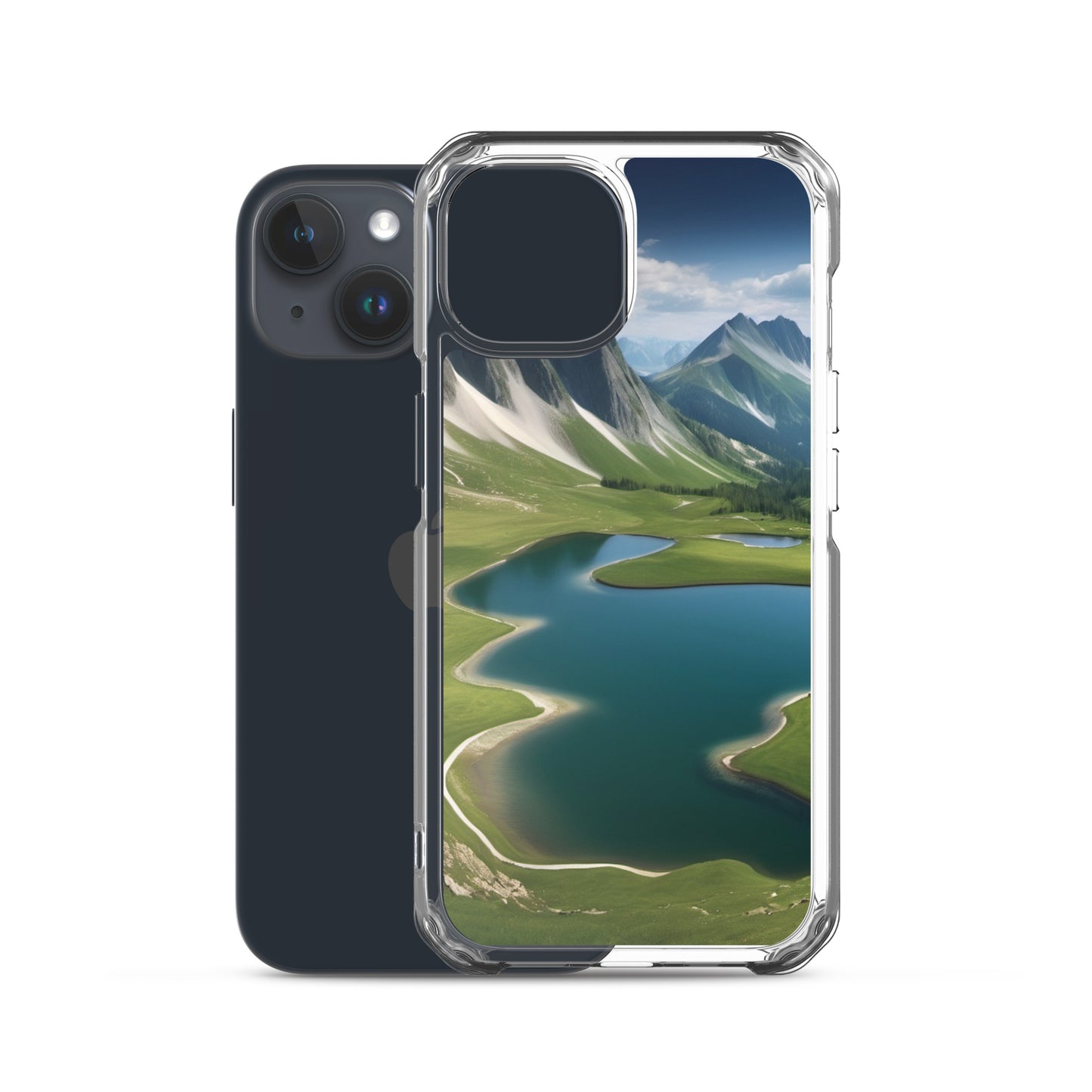 Alpine Lake View & Mountain Valley Scene iPhone 11 Pro Case, iPhone 12 Mini Case & More – Available for iPhone 7 to 16