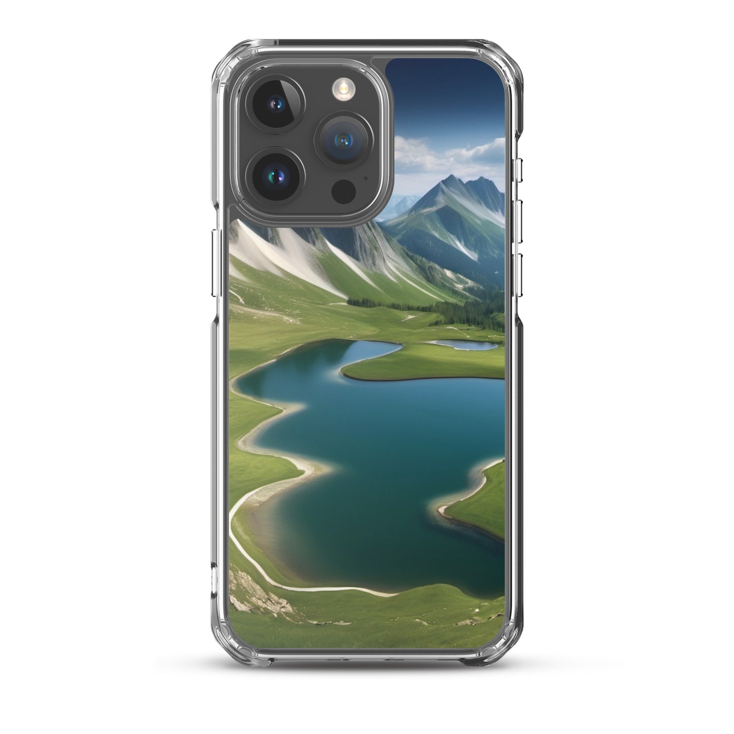 Alpine Lake View & Mountain Valley Scene iPhone 11 Pro Case, iPhone 12 Mini Case & More – Available for iPhone 7 to 16 iPhone 15 Pro Max