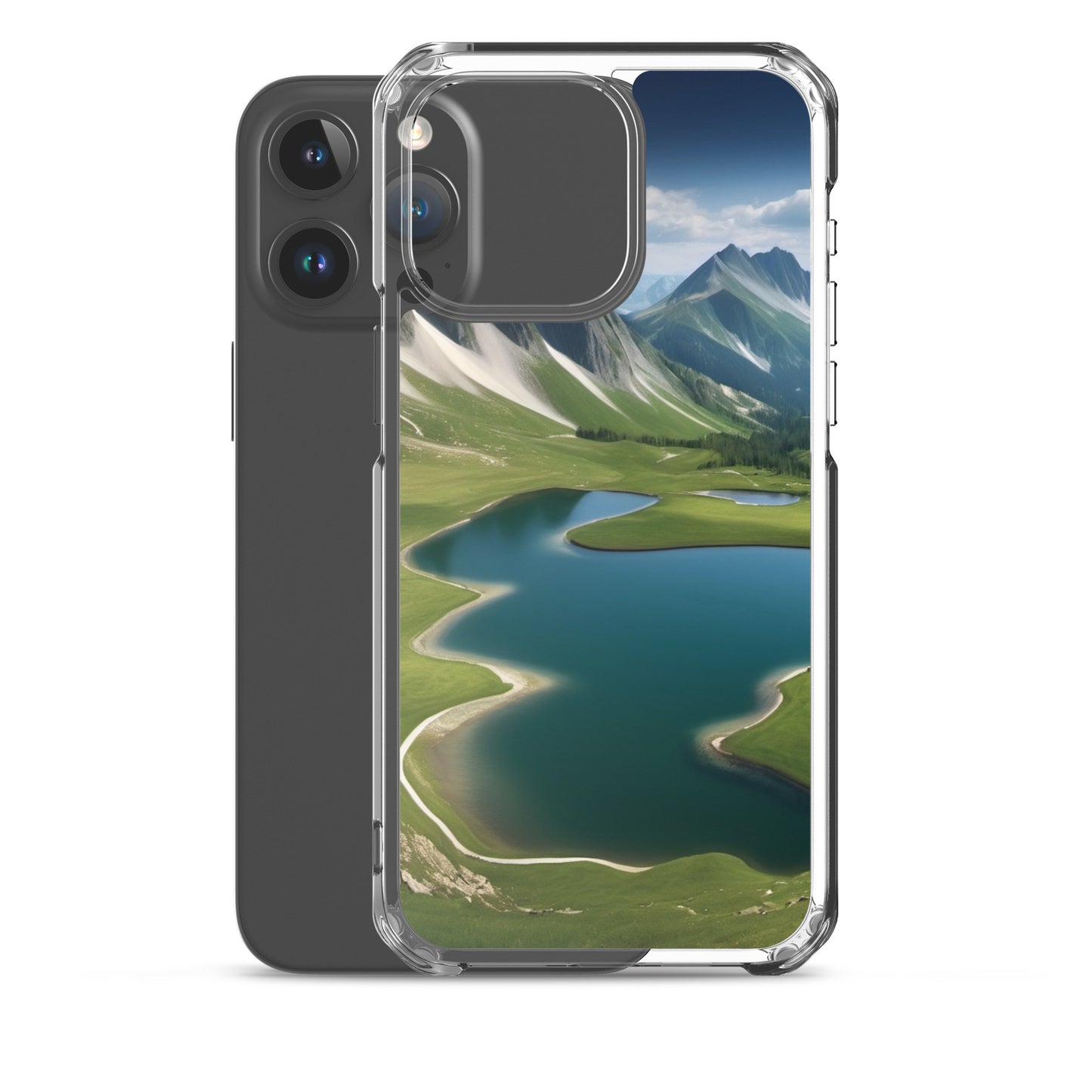 Alpine Lake View & Mountain Valley Scene iPhone 11 Pro Case, iPhone 12 Mini Case & More – Available for iPhone 7 to 16