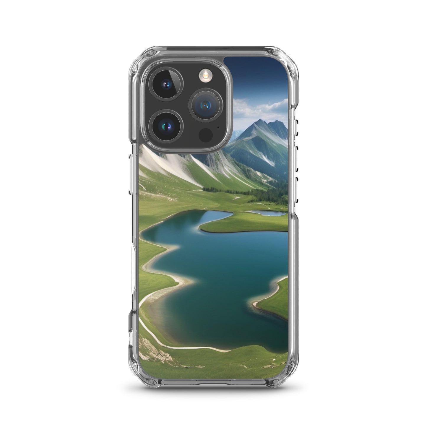 Alpine Lake View & Mountain Valley Scene iPhone 11 Pro Case, iPhone 12 Mini Case & More – Available for iPhone 7 to 16 iPhone 16 Pro