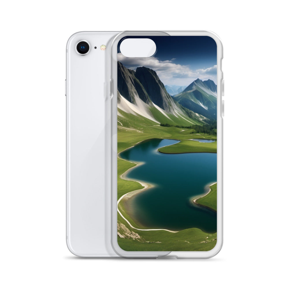 Alpine Lake View & Mountain Valley Scene iPhone 11 Pro Case, iPhone 12 Mini Case & More – Available for iPhone 7 to 16