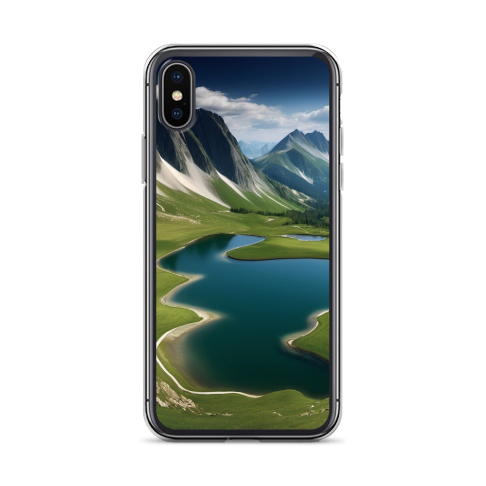 Alpine Lake View & Mountain Valley Scene iPhone 11 Pro Case, iPhone 12 Mini Case & More – Available for iPhone 7 to 16 iPhone X XS