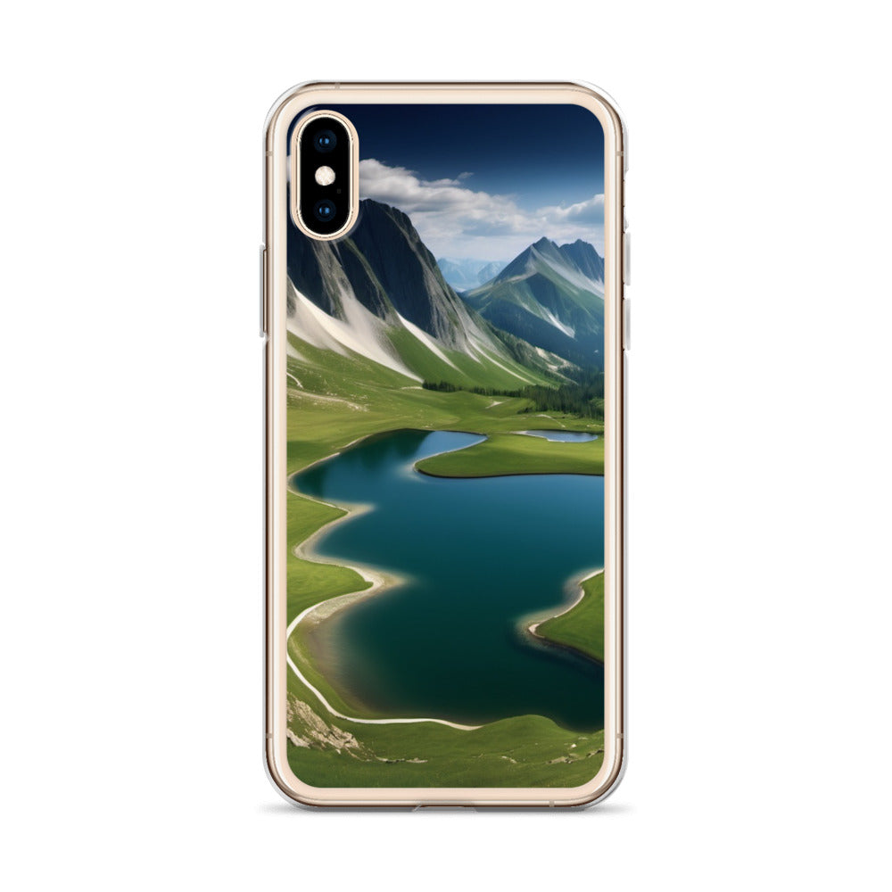 Alpine Lake View & Mountain Valley Scene iPhone 11 Pro Case, iPhone 12 Mini Case & More – Available for iPhone 7 to 16