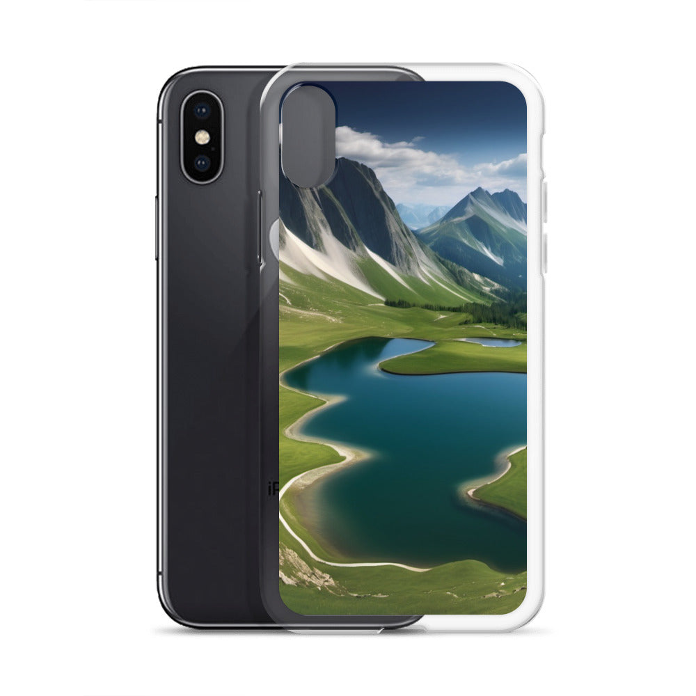 Alpine Lake View & Mountain Valley Scene iPhone 11 Pro Case, iPhone 12 Mini Case & More – Available for iPhone 7 to 16